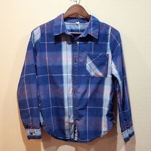 🎪🍗Rip Curl 100% cotton boyfriend plaid shirt Size S